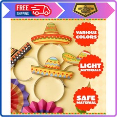 24 Pcs Cinco de Mayo Sombrero Headbands Mexican Fiesta Party Decorations Props