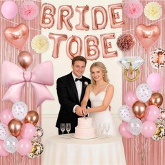 Rose Gold Bachelorette Party Decor, Bridal Shower Balloons, Heart & Ring Balloon