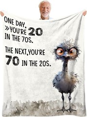 70th Birthday Blanket Compatible with All Seasons Flannel 60×80 Letter Print