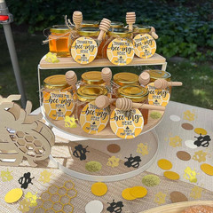 Bee Confetti, Bee Party Decorations, Baby Shower Decorations, Honey Bee Gold Bla