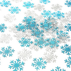 Snowflake Teal Silver Party-Decorations Frozen Confetti – 100pcs Glitter Paper d