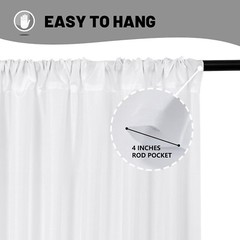 Cortinas de fondo blanco de 5×10 pies, 2 paneles, para fiesta, boda, Baby Shower