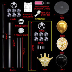 Table Centerpiece Balloons Stand Kit Include Black Gold Latex Confetti Balloons