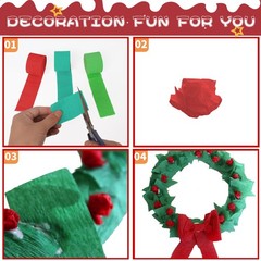 12 PCS Christmas Crepe Paper Streamers 6 Colors Party Ceiling Decor Backdrop