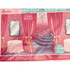 Hallmark Barbie Party Scene Decorations 3 Giant Banners