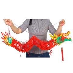 4.92 Feet 3D Chinese New Year Dragon Decorations Hanging Paper Dragons Garland L