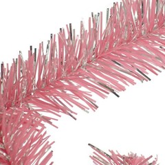 30FT Shiny Metallic Silver & Pink Tinsel Garland Christmas Plastic Fringe Foil