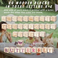 Creative Baby Shower ABC Block Decoration Kit DIY Wooden Letters with Fabric Pen