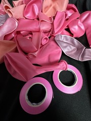 63 Piece Balloon Arch Or Spray Latex Balloons Pink & Purple Metallic With Ribbon