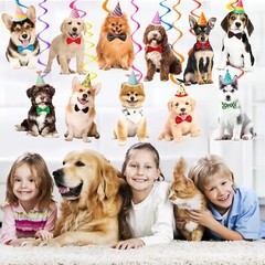 Dog Hanging Swirls Decorations Dog Themed Birthday Party Supplies 20pcs Puppy…