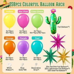 Tropical Balloon Arch Kit Hot Pink Yellow Lime Blue Hawaiian Party Decor Set