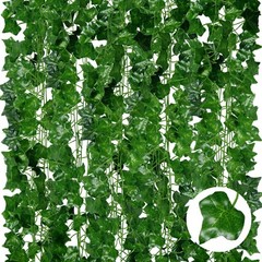 ADORAMOUR Artificial Ivy Garlands – 24Pack x 83 Inch Length – 210cm*24, Green