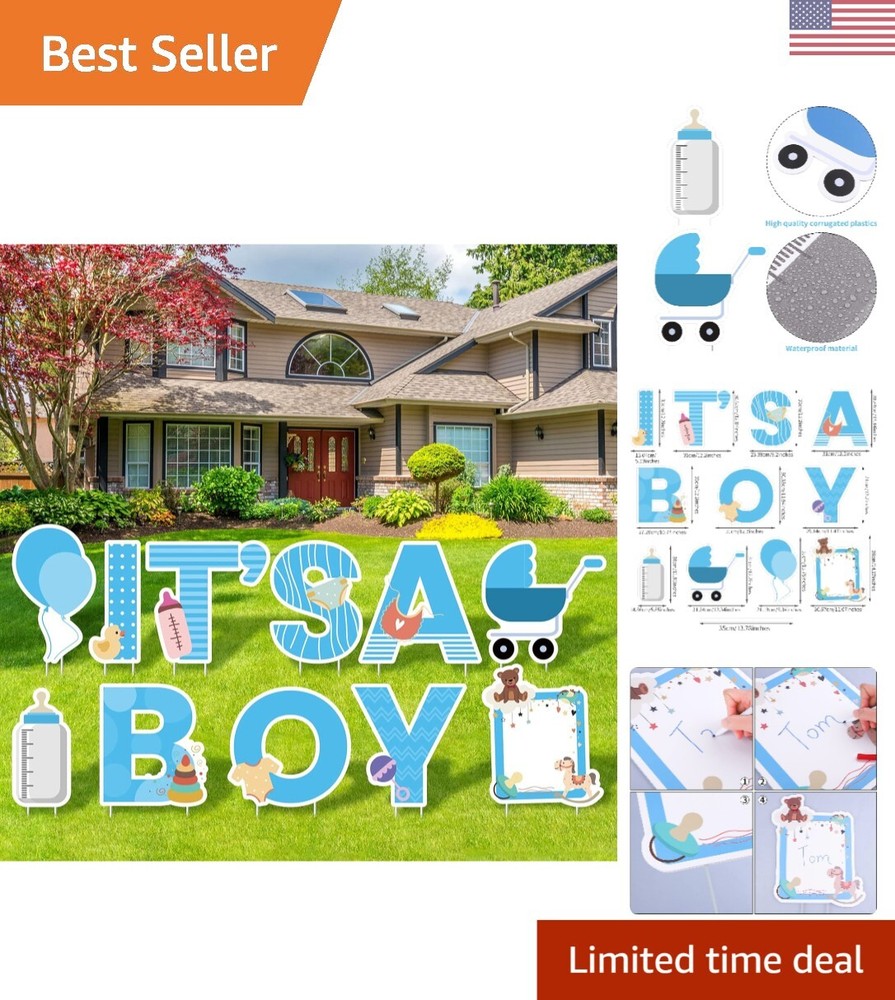 Versatile ‘IT’S A BOY’ Yard Signs Set for Gender Reveal and Baby Shower Parties