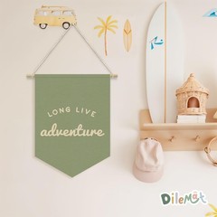 Sage Green Playroom Decor,Boy Nursery Decor,Long Live Adventure Linen Pennant…