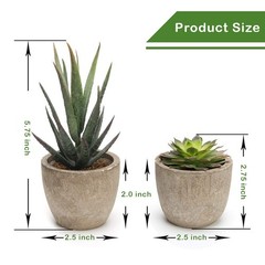 Coitak Artificial Succulent 2.75 inches (height) x 2.5 (width), Green