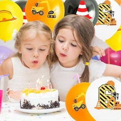 Yellow Black White Construction Themerd Birthday Party Decorations – 3 Orange