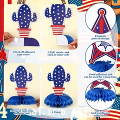 9 Pcs Patriotic 4th of July Table Centerpieces Red White Blue Stars Stripes Deco