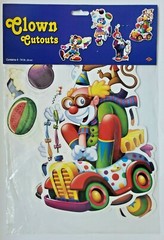 2008 Beistle Clown Cutouts 4-14″ Set Of Four New In Packaging