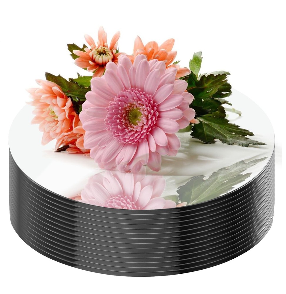 16 PCS Round Mirror Table Centerpieces 10 Inch 2mm Trays Candle Plates