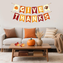 Thanksgiving Decorations – GIVE THANKS Banner, Friendsgiving Party Decorations