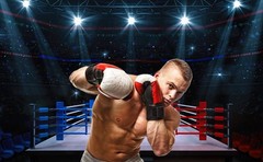 Stadium Lighting 3D Professional Banner Boxing Arena Photo Background Sports
