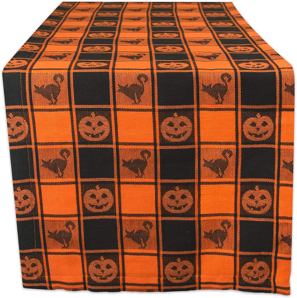 Halloween Party Tabletop Decor, Reusable & Machine Washable Cotton Fabric, Table