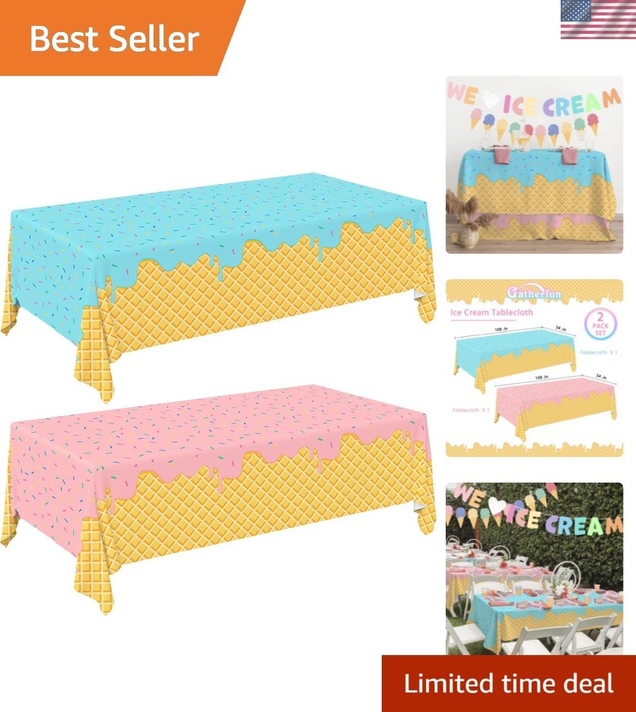Ice Cream Party Supplies: 2-Pack Ice Cream Birthday Party Decorations,Disposa…