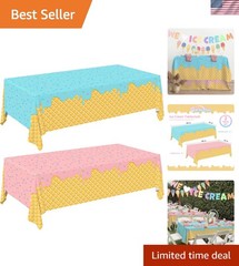 Ice Cream Party Supplies: 2-Pack Ice Cream Birthday Party Decorations,Disposa…