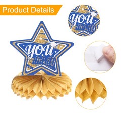 9PCS Graduation Party Decorations Class of 2025 Honeycombs Table Blue & Gold