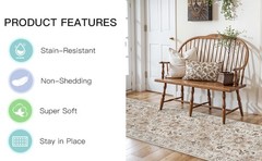 Washable Hallway Runner Rug 4×10: Non Slip Runner Rugs with Rubber Backing Soft