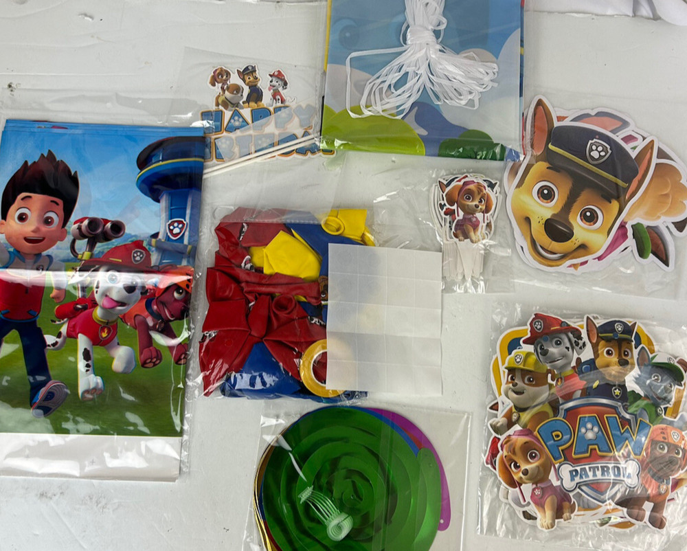 Paw Patrol Birthday Party Decoration Kit Banner Balloons Hanging Swirls Supplies