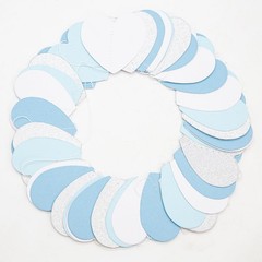 Blue White Silver Party Decorations – 52Ft Heart Paper Garland Decoration Chr…
