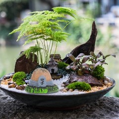4 Pcs Tombstone Statue Memorial Marker Grave Decorations Fish Tank Tombstones