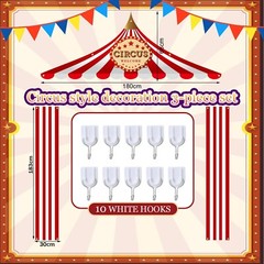 Preboun 3 Pcs Circus Tent Decorations Halloween Circus Carnival Party Decorat…