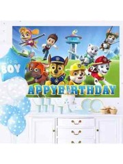 PAW Dog Happy Birthday Backdrop 5×3.5ft For Kids Birthday Party Decoration