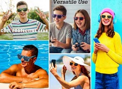 12 Pack 6 Colors Pixel Sunglasses, Video Game Cool Style Glasses Party Favors…