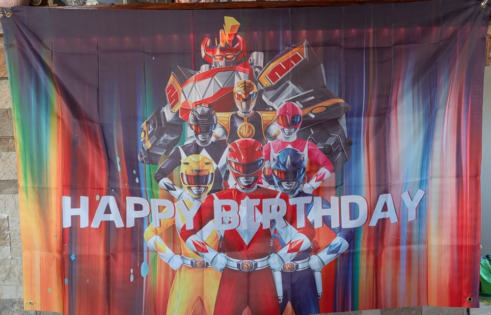 Power Rangers Polyester Banner/Backdrop Large 59″ x 39″