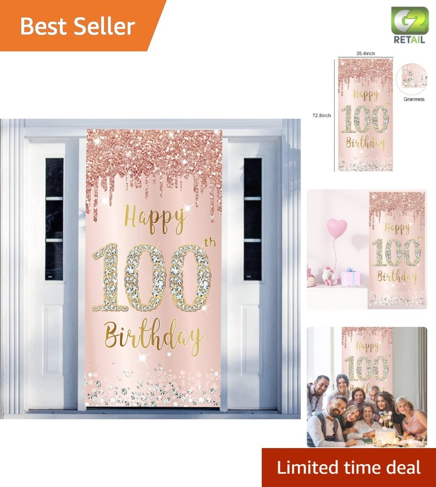 100th Birthday Celebration Banner – Lightweight & Tear Resistant for Lasting Fun
