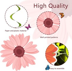 48 Pieces Spring Sun Flowers Butterfly Hanging Swirl Decorations Spirals…