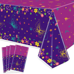 4 PCS Movie Party Tablecloths Decorations – Butterfly Plastic Table Cover, Magic