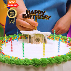 BEST PARTY EVER! Cash Stash Cake Surprise 4 inches by 3.5 inches, Multicolor