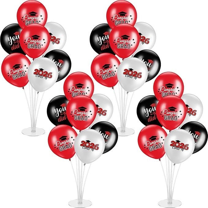 4 Set Graduation Party Balloon Stand Kits for Table Centerpieces Balloon Tables