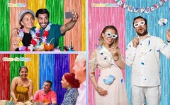 2 Pack Pink Party Decorations, 3.28 FT x 7.05 FT Pink Backdrop, Metallic Tinsel