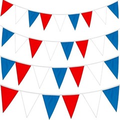 Red, White & Blue USA Patriotic Theme Party Decoration 25 ft. Pennant Banner