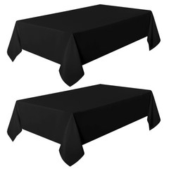 sancua 2 Pack Black Tablecloth 60 x 102 Inch, Rectangle 6 Feet Table Cloth – …