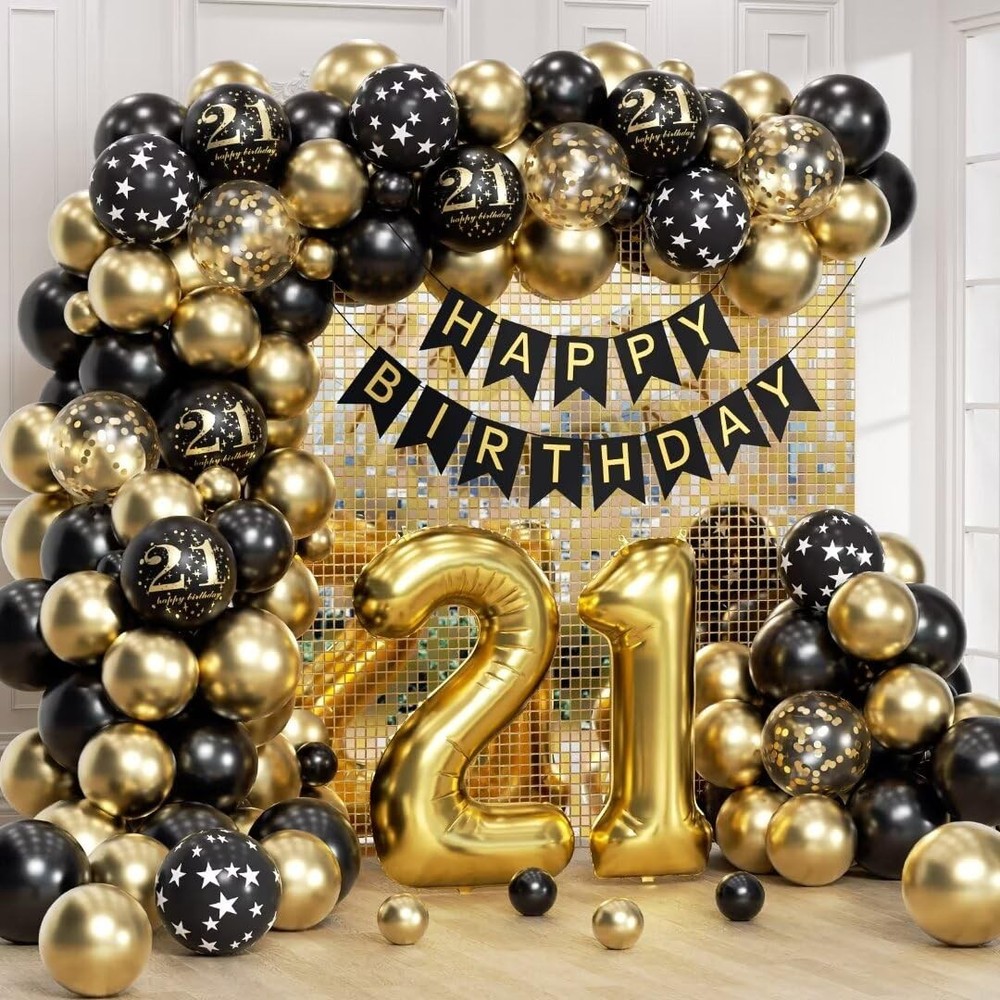 21st Decorations for Him Her with Happy 21st Decorations Banner 21 Balloon Nu…