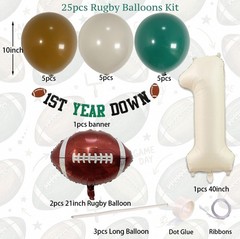 First Football Decorations with Number 1 Balloon 1st Year Down Banner First Y…