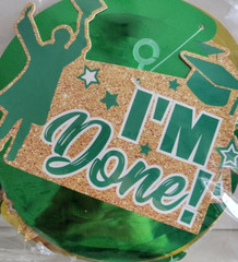 98 PIECES GRADUATION PARTY DECORATIONS CARDBOARD WITH GREEN AND YELLOW FOILS