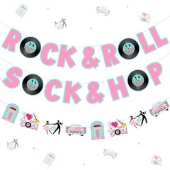 Rock and Roll Banner Garland – 1950s Party Decorations – I Love the 50s