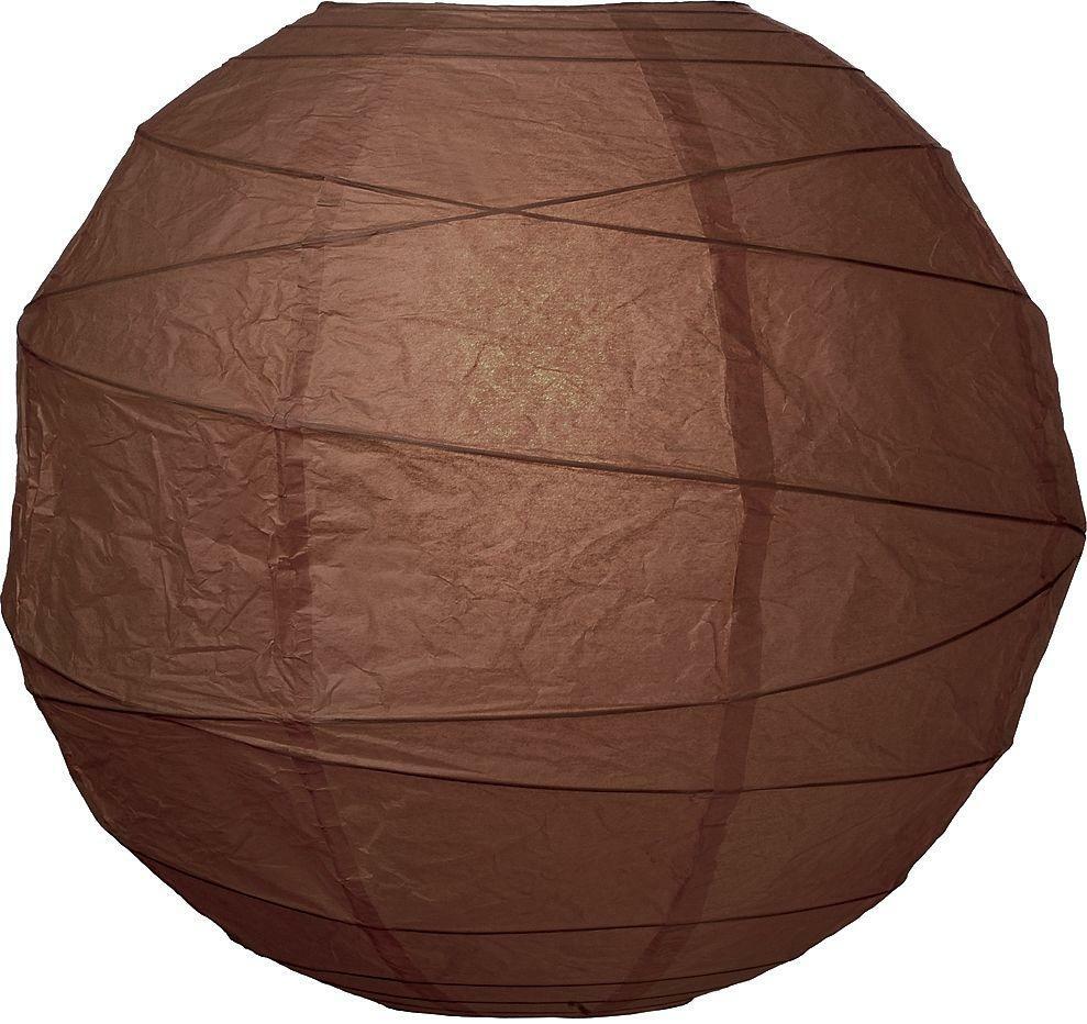 Chocolate Brown 10 Inch Round Free-Style Ribbed Premium Paper Lantern